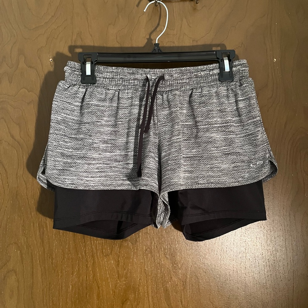 Champion Women's Athletic Shorts in Gray and Black